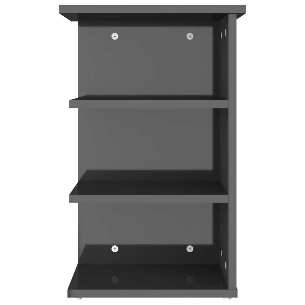 vidaXL Beistellregal Hochglanz-Grau 35x35x55 cm Holzwerkstoff