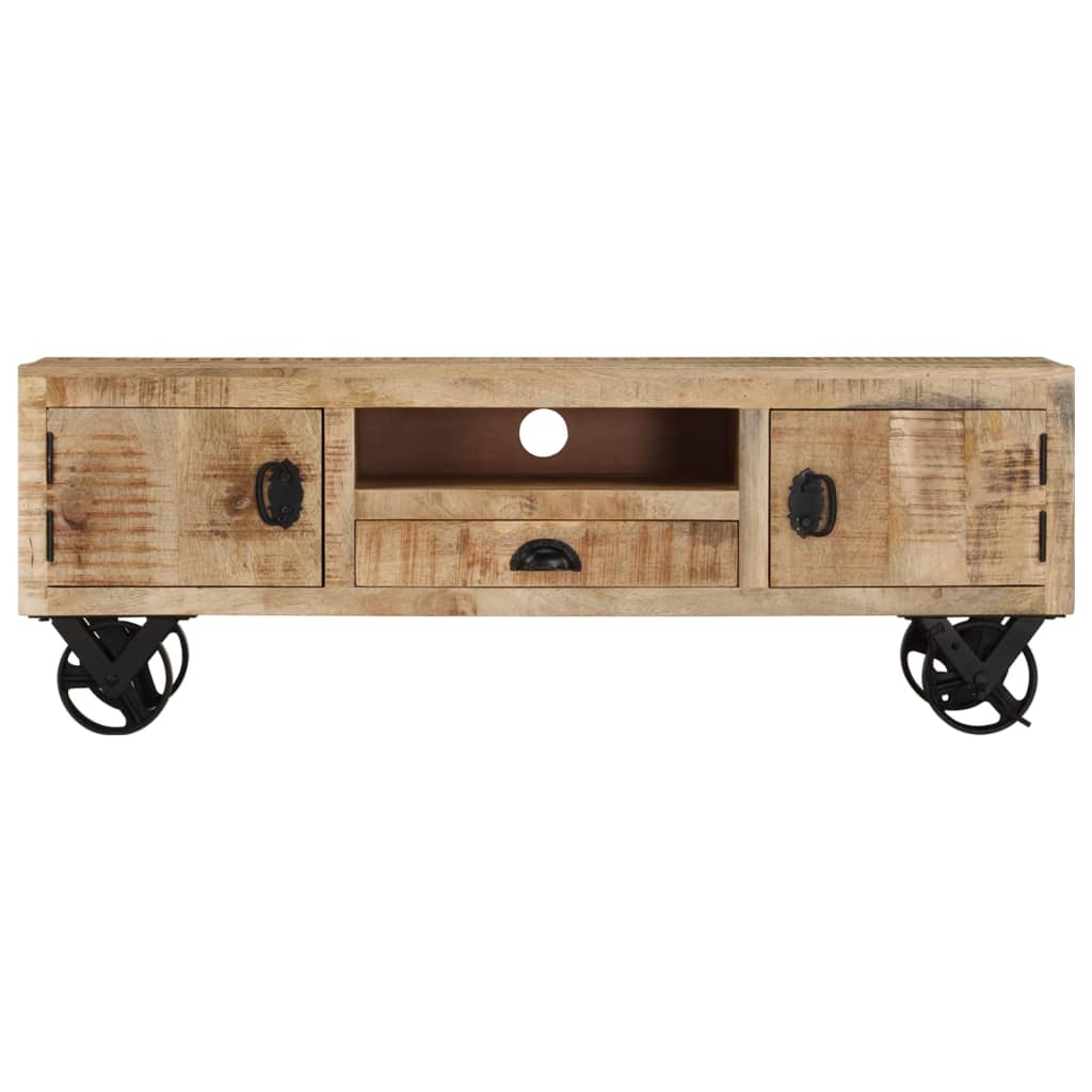 vidaXL TV-Schrank mit Rädern 110x30x37 cm Massivholz Mango