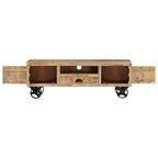 vidaXL TV-Schrank mit Rädern 110x30x37 cm Massivholz Mango