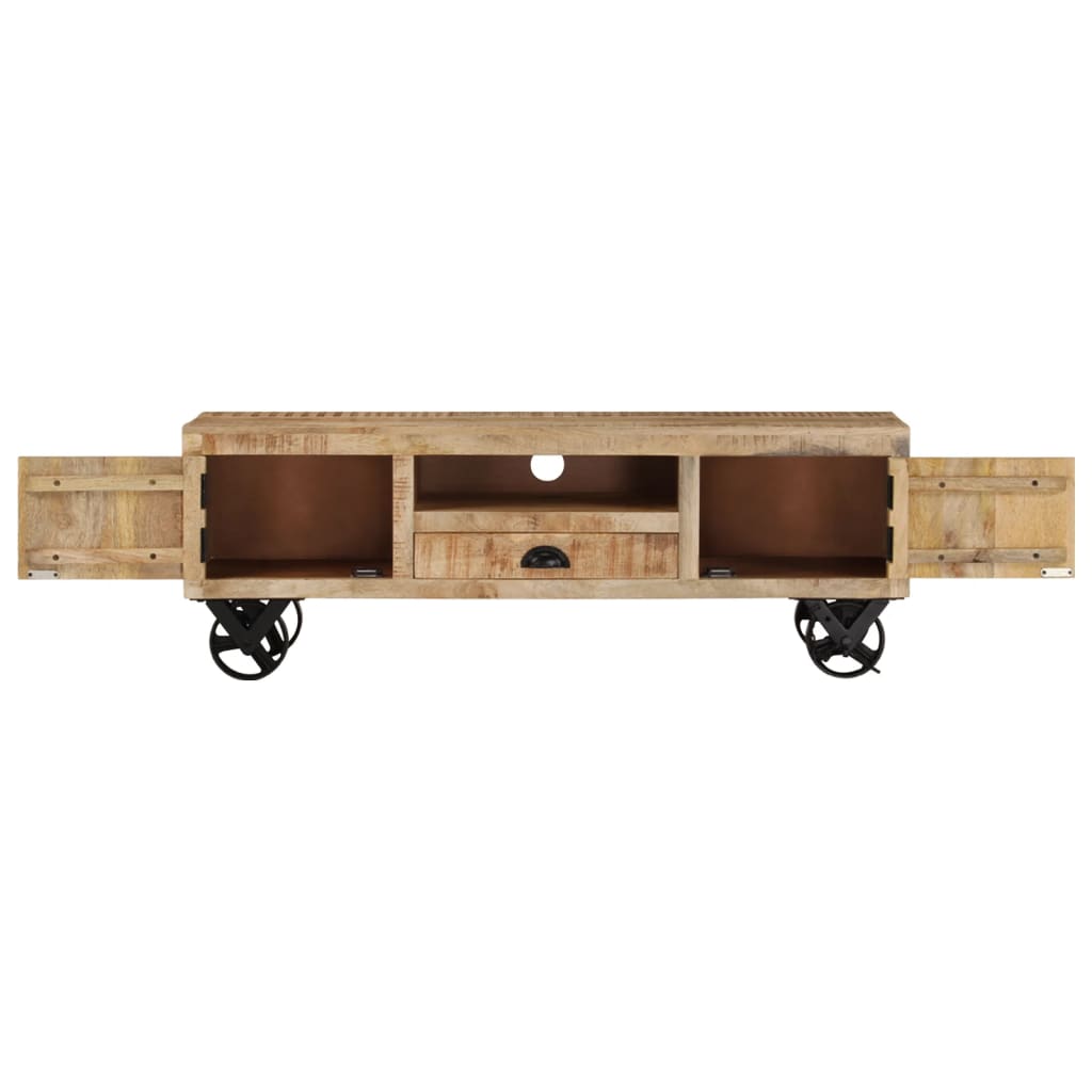 vidaXL TV-Schrank mit Rädern 110x30x37 cm Massivholz Mango