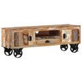 vidaXL TV-Schrank mit Rädern 110x30x37 cm Altholz Massiv