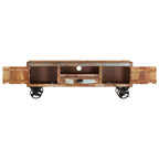 vidaXL TV-Schrank mit Rädern 110x30x37 cm Altholz Massiv