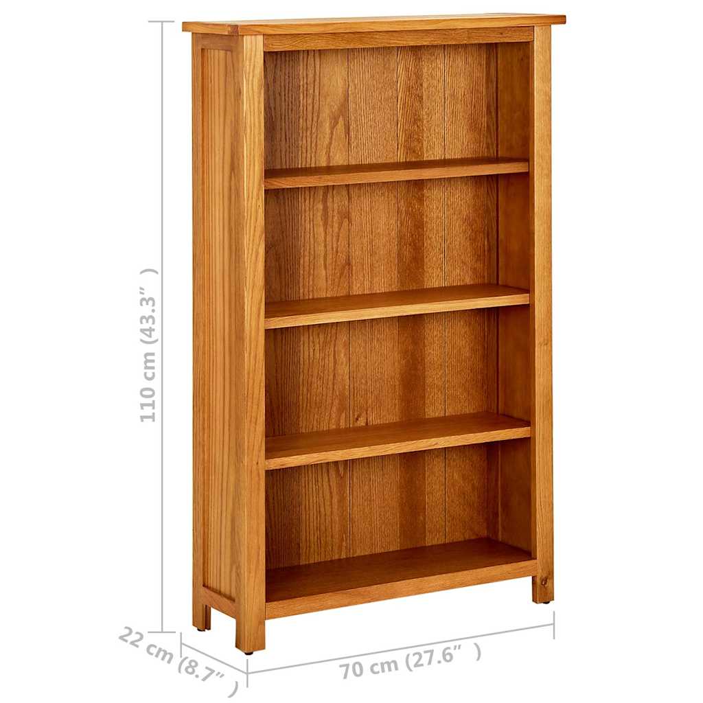 vidaXL Bücherregal 4 Fächer 70x22x110 cm Massivholz Eiche