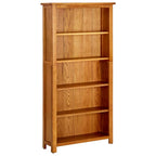 vidaXL Bücherregal 5 Fächer 70x22x140 cm Massivholz Eiche