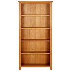 vidaXL Bücherregal 5 Fächer 70x22x140 cm Massivholz Eiche