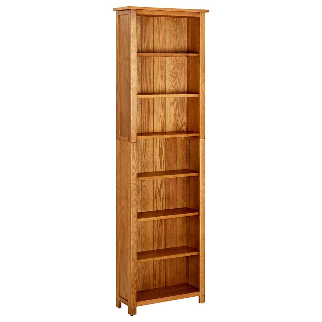 vidaXL Bücherregal 7 Fächer 60x22x200 cm Massivholz Eiche