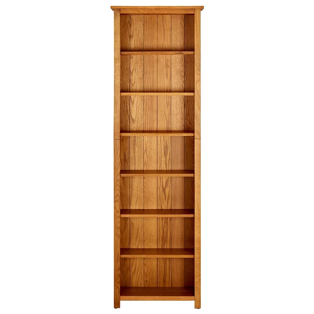 vidaXL Bücherregal 7 Fächer 60x22x200 cm Massivholz Eiche