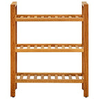 vidaXL Schuhregal mit 3 Etagen 50x27x60 cm Massivholz Eiche
