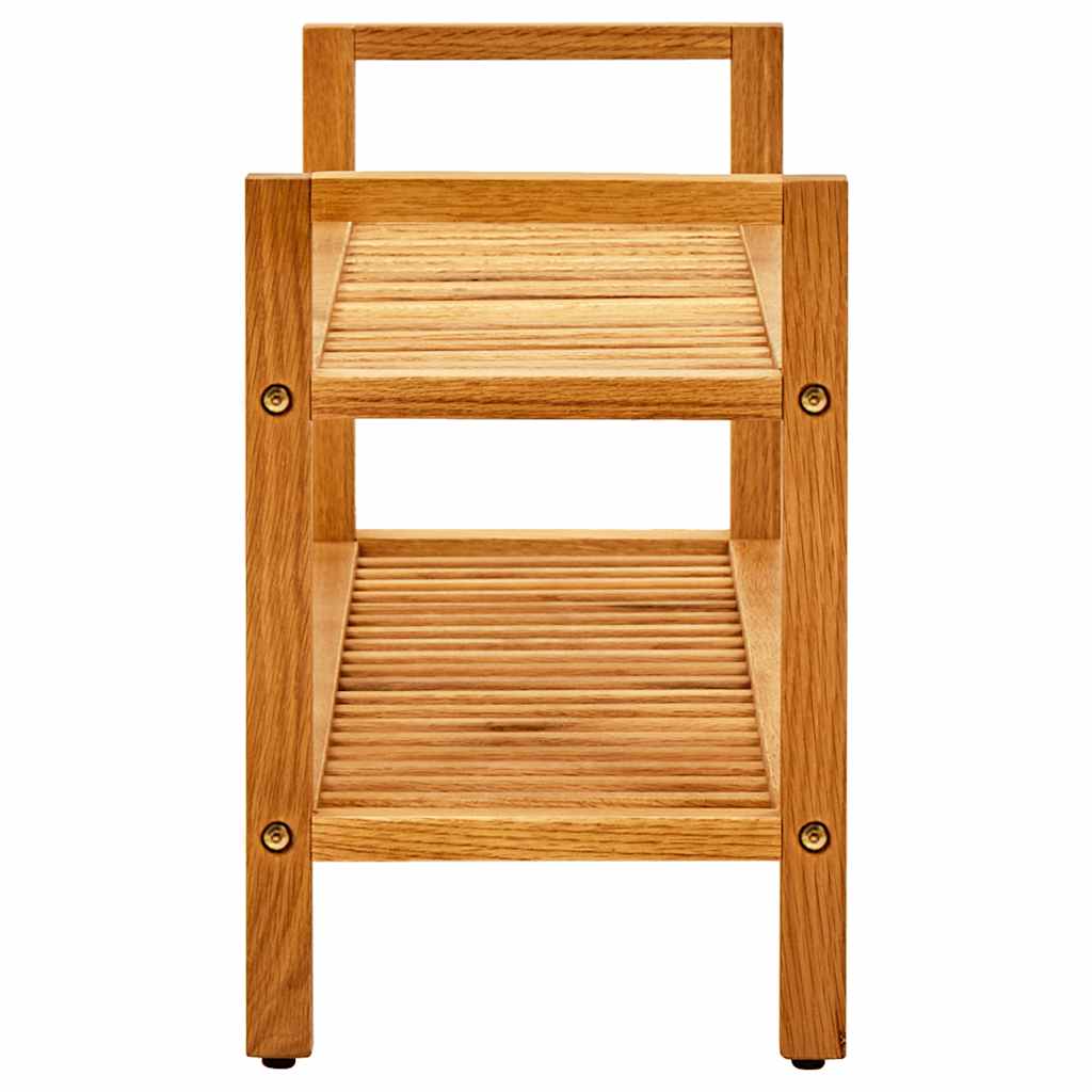 vidaXL Schuhregal mit 2 Etagen 100x27x40 cm Massivholz Eiche
