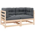vidaXL Garten-Ecksofas 2 Stk. mit Kissen Massivholz Kiefer