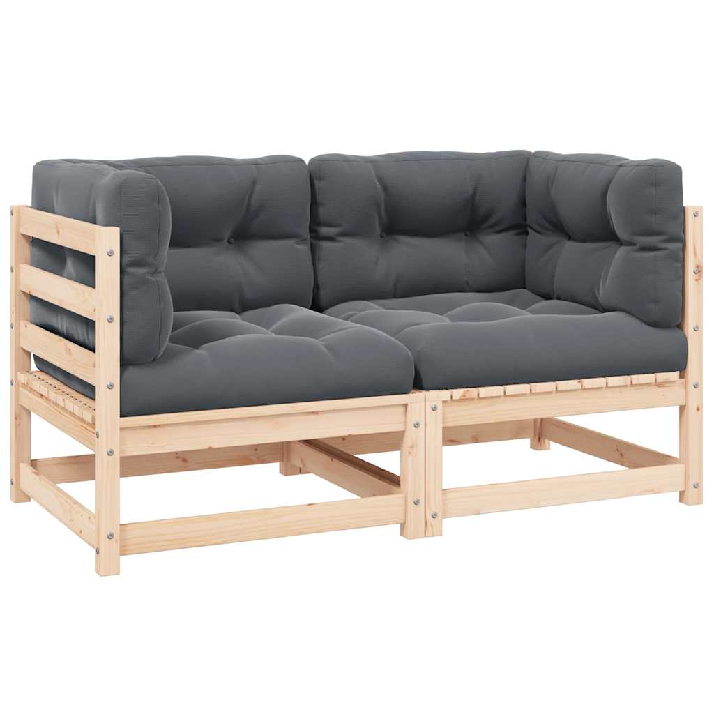 vidaXL Garten-Ecksofas 2 Stk. mit Kissen Massivholz Kiefer