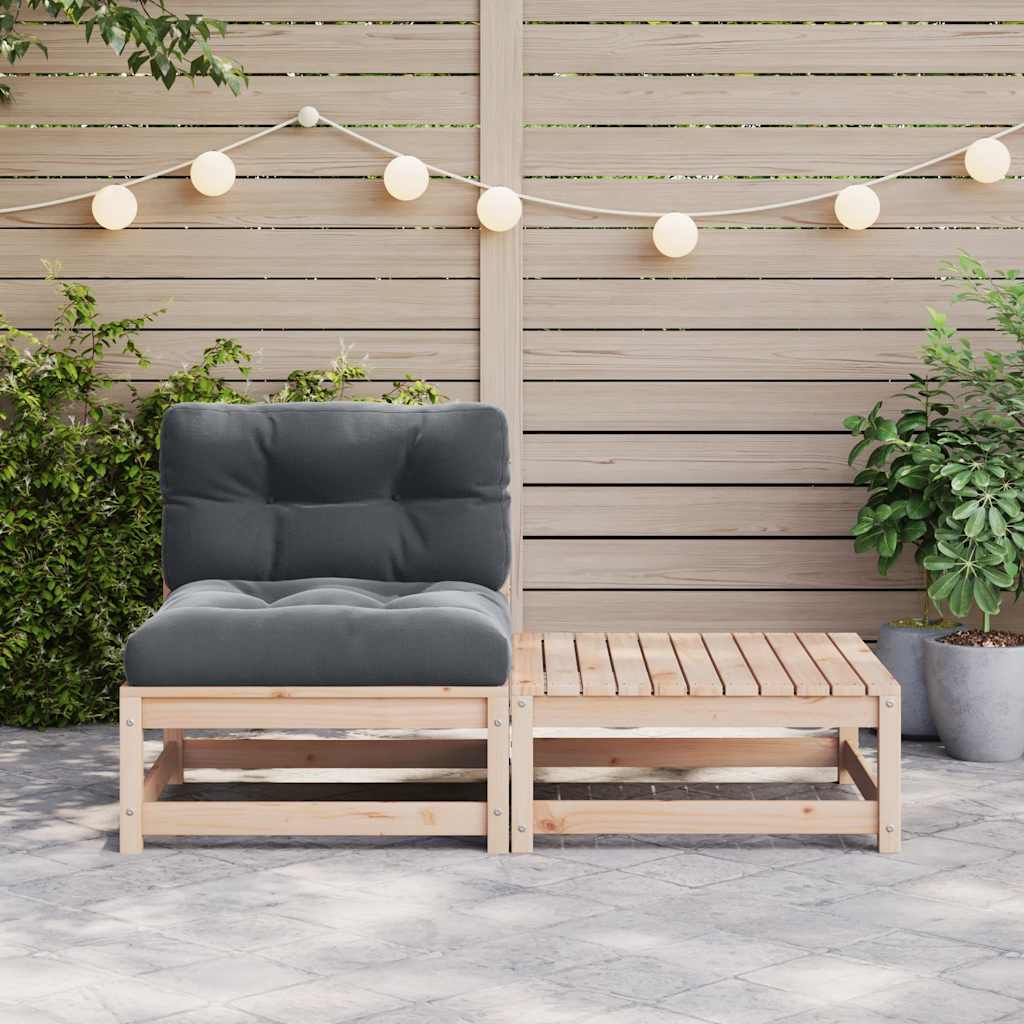 vidaXL 2-tlg. Garten-Lounge-Set mit Kissen Massivholz Kiefer