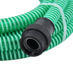 vidaXL Saugschlauch mit PVC-Anschlüssen Grün 1" 4 m PVC