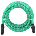 vidaXL Saugschlauch mit PVC-Anschlüssen Grün 1" 4 m PVC
