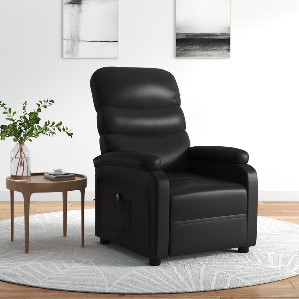 vidaXL Relaxsessel Elektrisch Schwarz Kunstleder