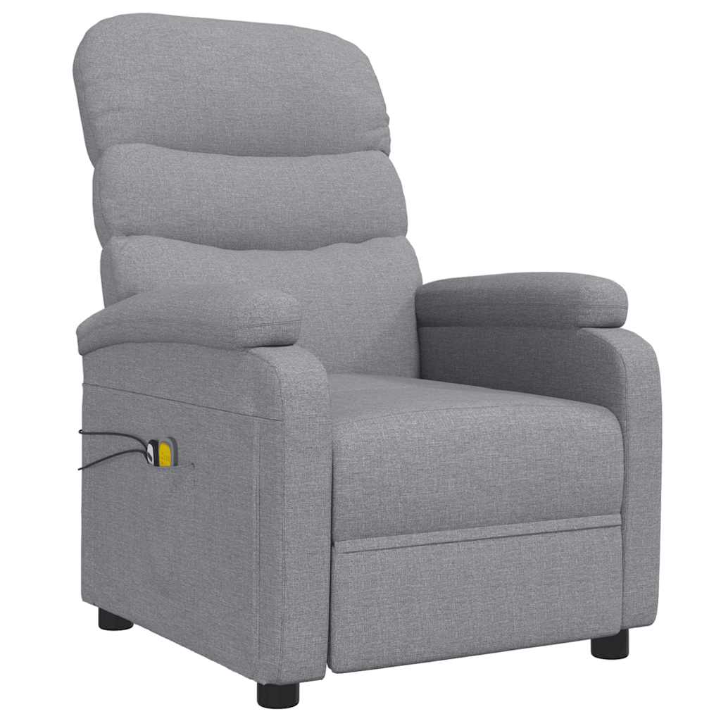 vidaXL Massagesessel Elektrisch Hellgrau Stoff