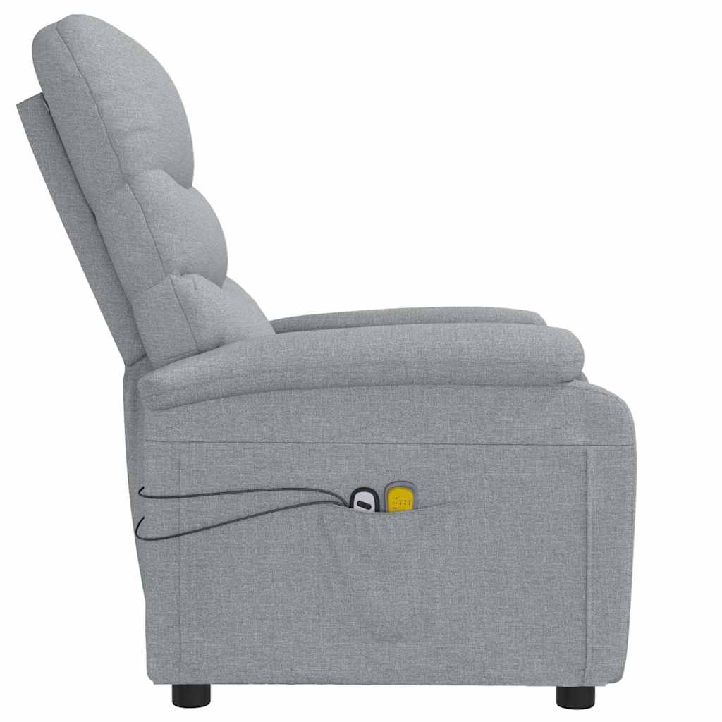 vidaXL Massagesessel Elektrisch Hellgrau Stoff