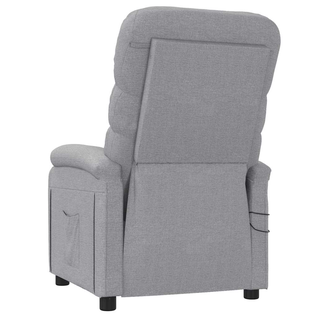vidaXL Massagesessel Elektrisch Hellgrau Stoff