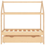 vidaXL Kinderbett mit Schublade Massivholz Kiefer 70x140 cm