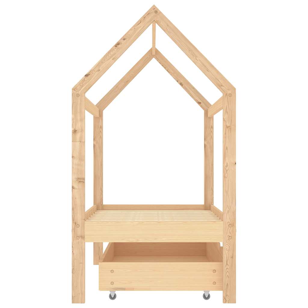 vidaXL Kinderbett mit Schublade Massivholz Kiefer 70x140 cm