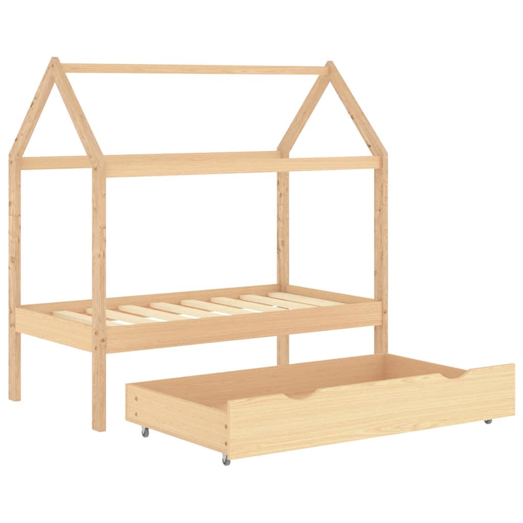 vidaXL Kinderbett mit Schublade Massivholz Kiefer 70x140 cm