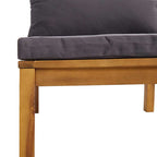 vidaXL Modulares Mittelsofa mit Dunkelgrauen Kissen Massivholz Akazie