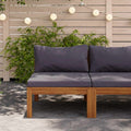 vidaXL Modulares Mittelsofa mit Dunkelgrauen Kissen Massivholz Akazie