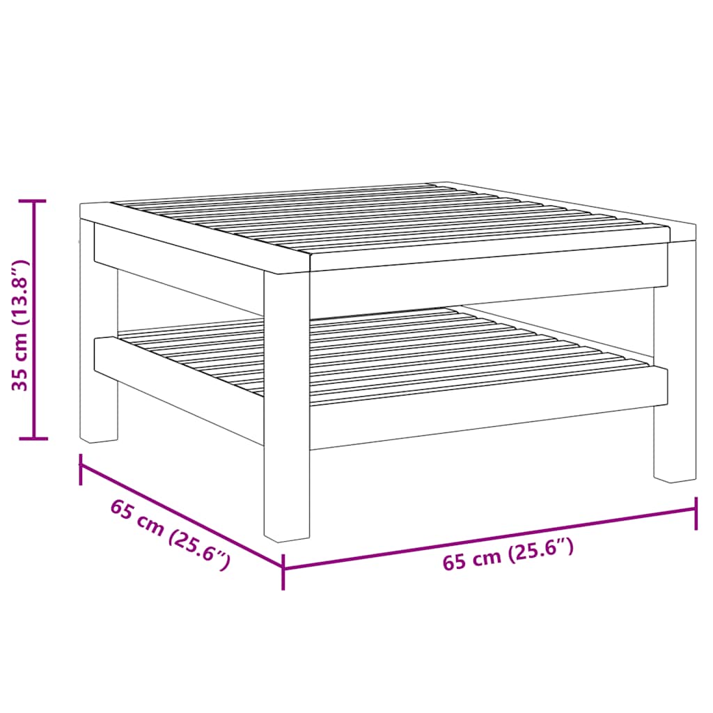 vidaXL Couchtisch 65x65x35 cm Massivholz Akazie