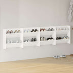 vidaXL Wand-Schuhschränke 4 Stk. Weiß 60x18x60 cm Holzwerkstoff