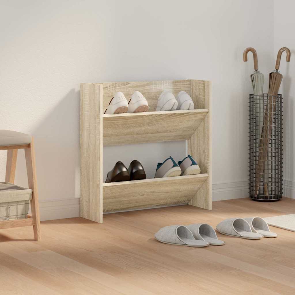 vidaXL Wand-Schuhschrank Sonoma-Eiche 60x18x60 cm Holzwerkstoff