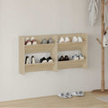 vidaXL Wand-Schuhschränke 2 Stk. Sonoma-Eiche 60x18x60cm Holzwerkstoff