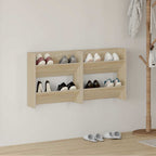 vidaXL Wand-Schuhschränke 2 Stk. Sonoma-Eiche 60x18x60cm Holzwerkstoff