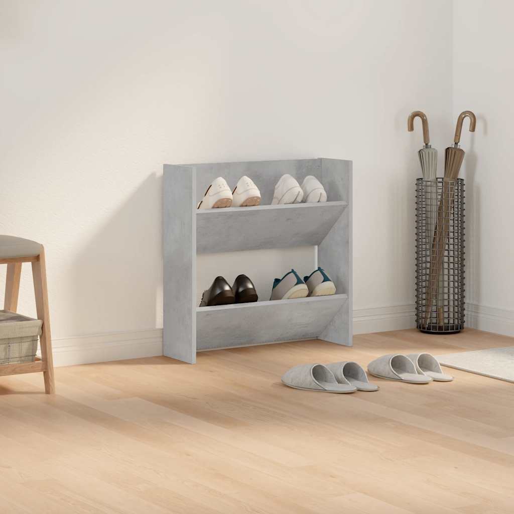 vidaXL Wand-Schuhschrank Betongrau 60x18x60 cm Holzwerkstoff