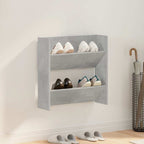vidaXL Wand-Schuhschrank Betongrau 60x18x60 cm Holzwerkstoff