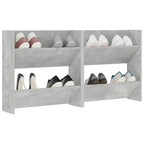 vidaXL Wand-Schuhschränke 2 Stk. Betongrau 60x18x60 cm Holzwerkstoff