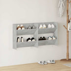 vidaXL Wand-Schuhschränke 2 Stk. Betongrau 60x18x60 cm Holzwerkstoff