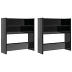 vidaXL Wand-Schuhschränke 2 Stk. Hochglanz-Schwarz 60x18x60 cm