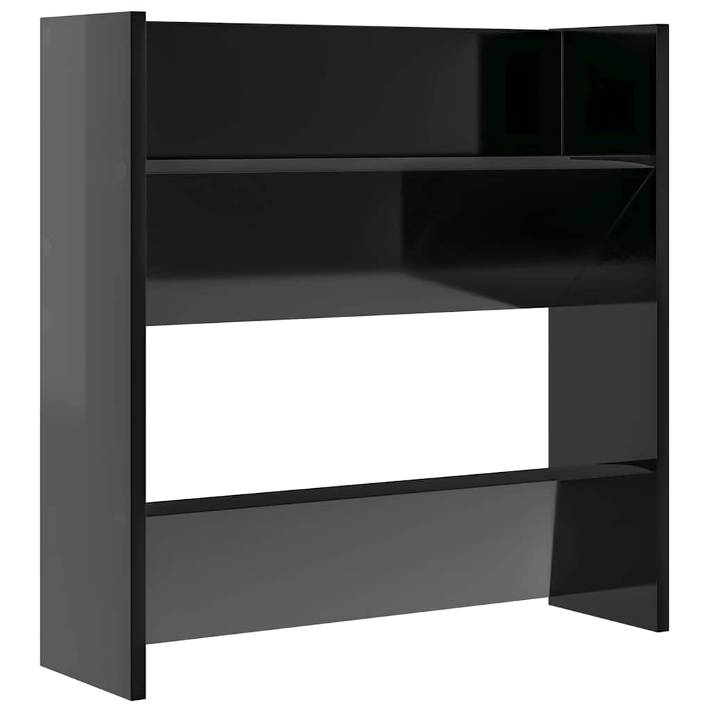 vidaXL Wand-Schuhschränke 2 Stk. Hochglanz-Schwarz 60x18x60 cm