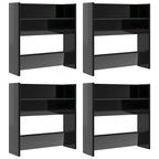 vidaXL Wand-Schuhschränke 4 Stk. Hochglanz-Schwarz 60x18x60 cm