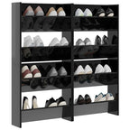 vidaXL Wand-Schuhschränke 4 Stk. Hochglanz-Schwarz 60x18x60 cm