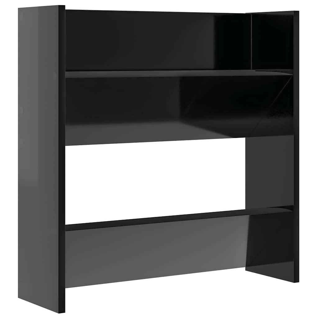 vidaXL Wand-Schuhschränke 4 Stk. Hochglanz-Schwarz 60x18x60 cm