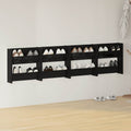 vidaXL Wand-Schuhschränke 4 Stk. Hochglanz-Schwarz 60x18x60 cm