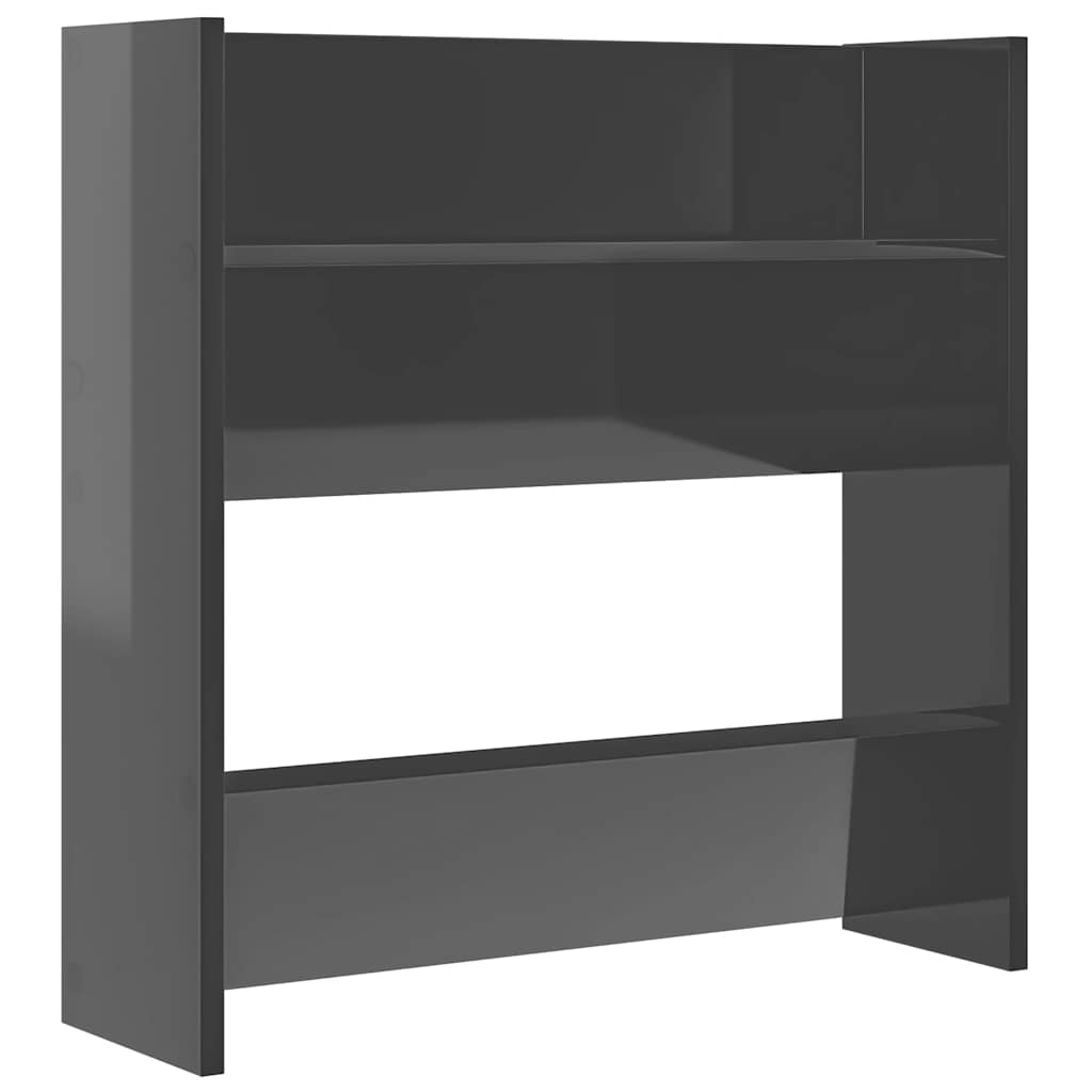 vidaXL Wand-Schuhschrank Hochglanz-Grau 60x18x60 cm Holzwerkstoff