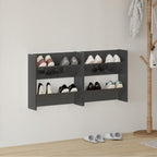 vidaXL Wand-Schuhschränke 2 Stk. Hochglanz-Schwarz 60x18x60 cm