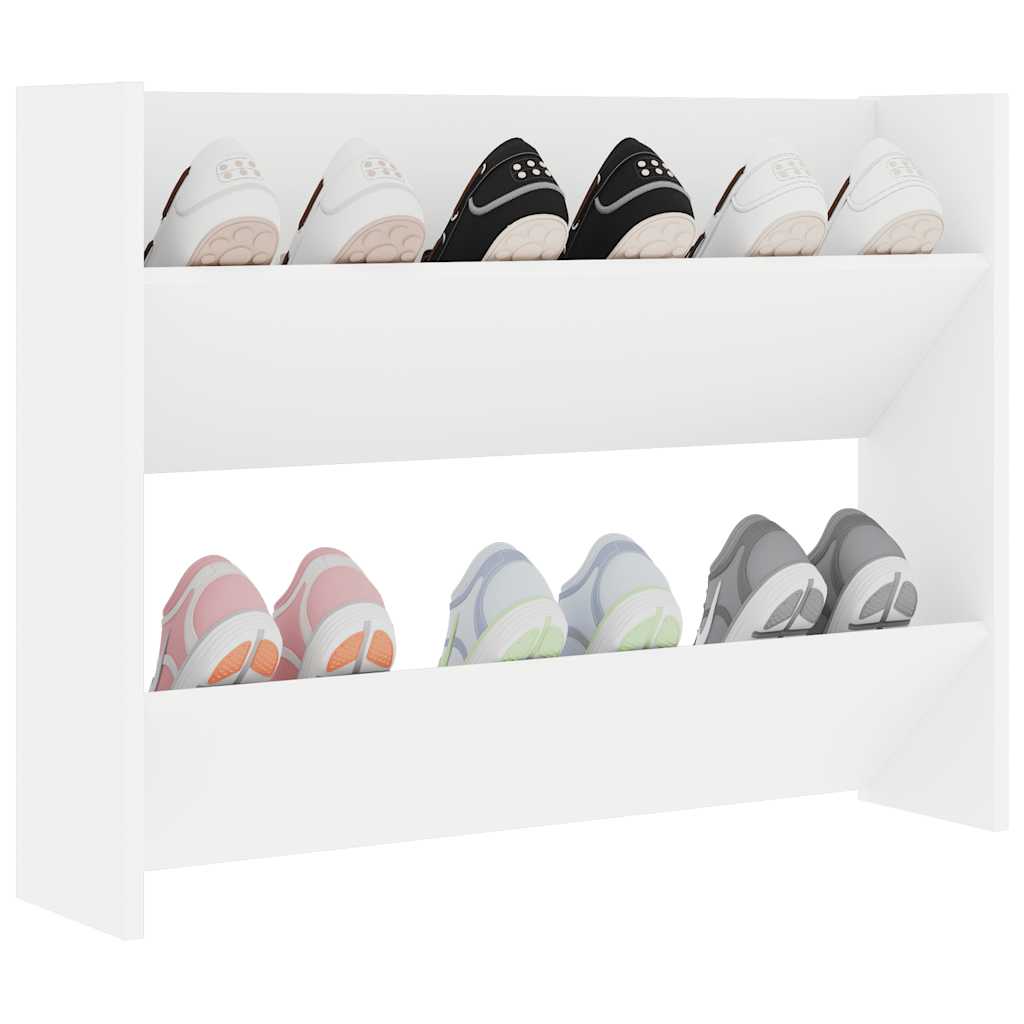 vidaXL Wand-Schuhschrank Weiß 80x18x60 cm Holzwerkstoff