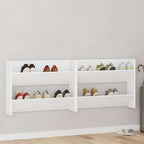 vidaXL Wand-Schuhschränke 2 Stk. Weiß 80x18x60 cm Holzwerkstoff