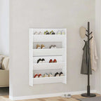 vidaXL Wand-Schuhschränke 2 Stk. Weiß 80x18x60 cm Holzwerkstoff