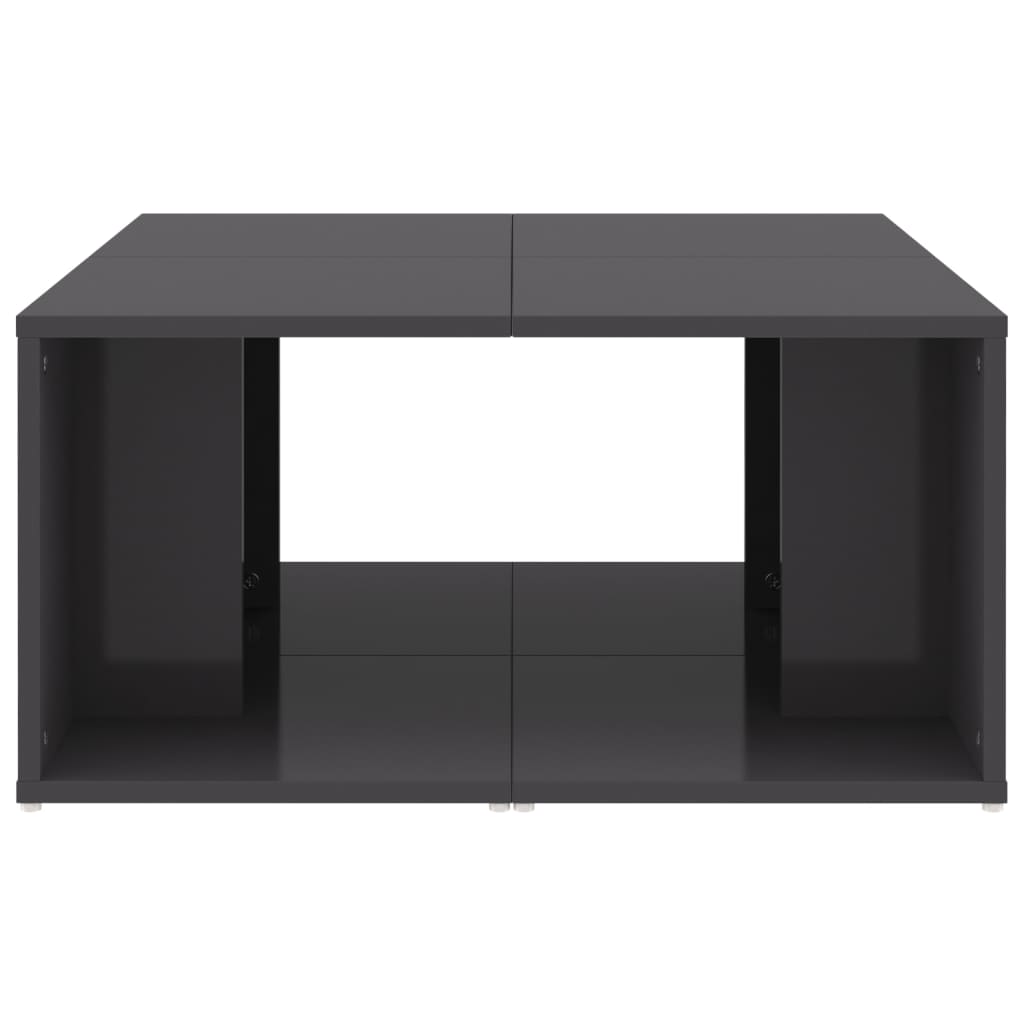 vidaXL Couchtische 4 Stk. Hochglanz-Grau 33x33x33 cm Holzwerkstoff