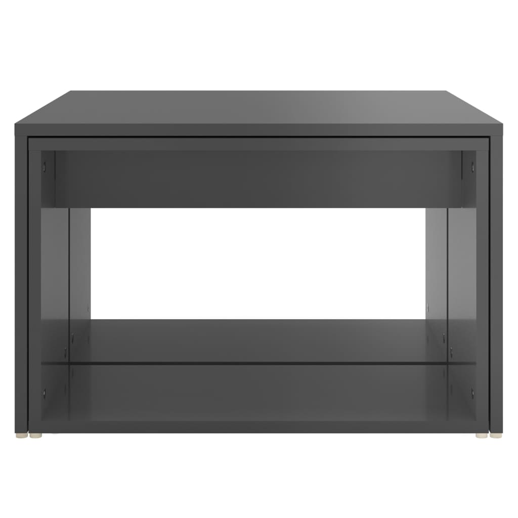 vidaXL 3-tlg. Satztisch-Set Hochglanz-Grau 60x60x38 cm