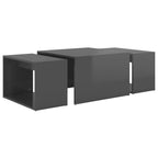 vidaXL 3-tlg. Satztisch-Set Hochglanz-Grau 60x60x38 cm